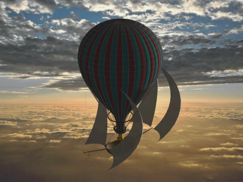 PALLONCINO PALLONCINO VOLANTE AEREO BALLON 0 NAVE BARCA CORDE VELE FLOTTA VEICOLO MODELLO 3D Modello 3D