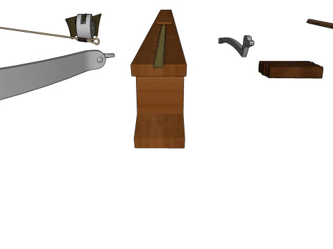 BESTA SETA LAN&Ccedil;A ARCO DE MADEIRA ARMA PISTOLA RIFLE &Aacute;RVORE FLORESTA ARMA RIFLE SOLDADO GUERRA MUNDIAL Modelo 3D