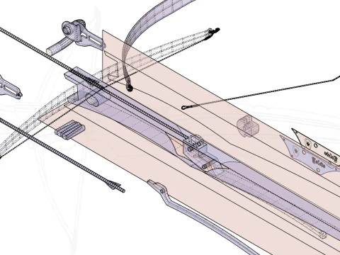 BESTA SETA LAN&Ccedil;A ARCO DE MADEIRA ARMA PISTOLA RIFLE &Aacute;RVORE FLORESTA ARMA RIFLE SOLDADO GUERRA MUNDIAL Modelo 3D