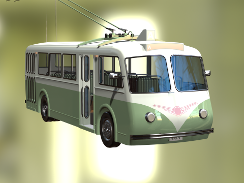 TROLLEYBUS BUS TRAIN VEHICLE TRUCK CAR FOREST CITY LAND TRANVIA TRAM RIFLE SOLDIER WORLD WAR CHAINS 3D मॉडल