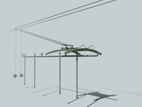 TROLLEYBUS BUS TRAIN VEHICLE TRUCK CAR FOREST CITY LAND TRANVIA TRAM RIFLE SOLDIER WORLD WAR CHAINS Model 3D