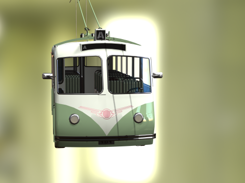 TROLLEYBUS BUS TRAIN VEHICLE TRUCK CAR FOREST CITY LAND TRANVIA TRAM RIFLE SOLDIER WORLD WAR CHAINS Model 3D