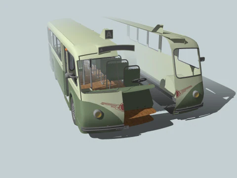 FILOBUS BUS TRENO VEICOLO CAMION AUTO FORESTA CITT&Agrave; TERRA TRANVIA TRAM FUCILE SOLDATO GUERRA MONDIALE CATENE Modello 3D
