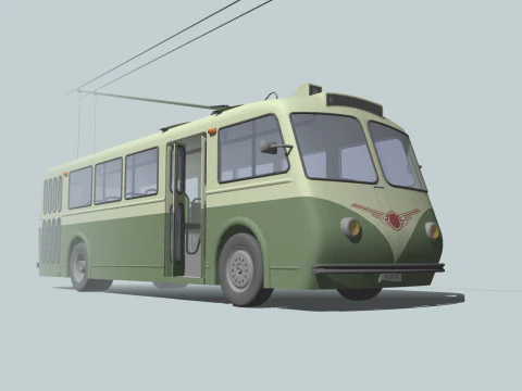 FILOBUS BUS TRENO VEICOLO CAMION AUTO FORESTA CITT&Agrave; TERRA TRANVIA TRAM FUCILE SOLDATO GUERRA MONDIALE CATENE Modello 3D