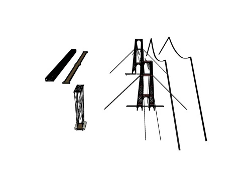 PONTE DI BROOKLYN VEICOLO CAMION AUTO STRADA FORESTALE TERRA SCALE FUCILE PIATTAFORMA GUERRA MONDIALE CATENE CATENA FL Modello 3D