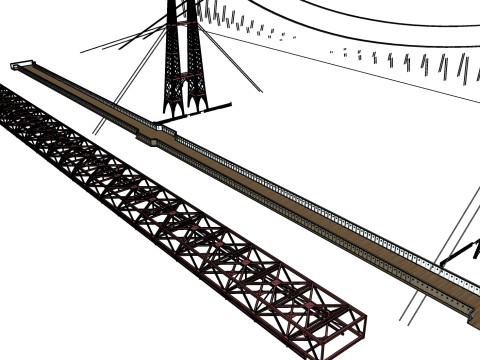BROOKLYN BRIDGE VEHICLE TRUCK CAR FOREST ROAD LAND STAIRS RIFLE PLATFORM WORLD WAR CHAINS CHAIN FL 3D Model