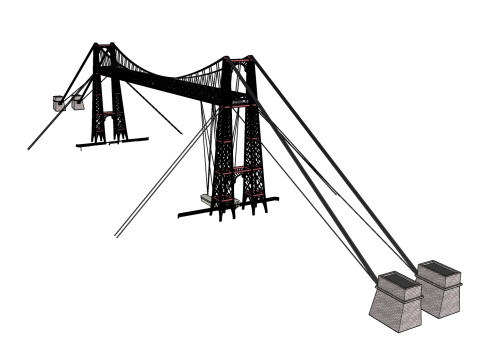 BROOKLYN BRIDGE VEHICLE TRUCK CAR FOREST ROAD LAND STAIRS RIFLE PLATFORM WORLD WAR CHAINS CHAIN FL 3D Model