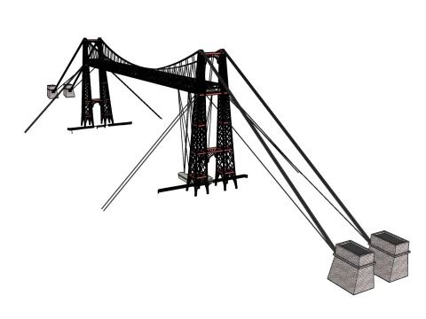 PONTE DI BROOKLYN VEICOLO CAMION AUTO STRADA FORESTALE TERRA SCALE FUCILE PIATTAFORMA GUERRA MONDIALE CATENE CATENA FL Modello 3D