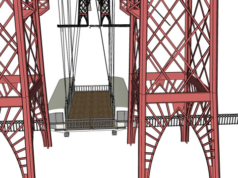 PONTE DI BROOKLYN VEICOLO CAMION AUTO STRADA FORESTALE TERRA SCALE FUCILE PIATTAFORMA GUERRA MONDIALE CATENE CATENA FL Modello 3D