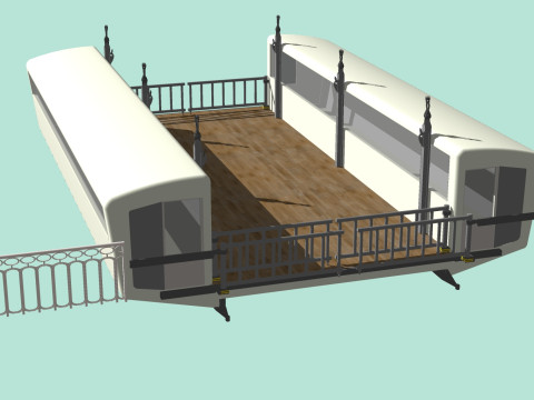 BROOKLYN BRIDGE VEHICLE TRUCK CAR FOREST ROAD LAND STAIRS RIFLE PLATFORM WORLD WAR CHAINS CHAIN FL 3D Model