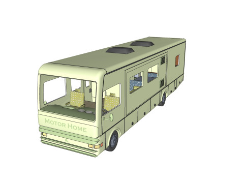CARAVAN MOTOR HOME VEHICLE TRUCK CAR FOREST GRASS LAND WEAPON RIFLE SOLDIER WORLD WAR CHAINS F Modelo 3D