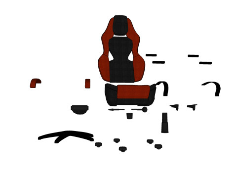 CHAIR SEAT OFFICE FURNITURE HOME GAMER HOUSE TABLE 24 COMPUTER Modello 3D