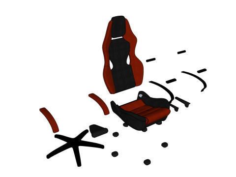 CHAIR SEAT OFFICE FURNITURE HOME GAMER HOUSE TABLE 24 COMPUTER Modello 3D