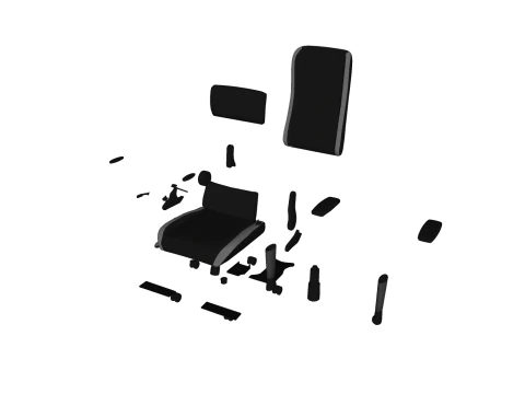 STOEL ZITTING KANTOORMEUBILAIR THUISGAMER EEN HUIS TAFEL COMPUTER 3D Model