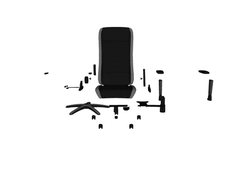 STOEL ZITTING KANTOORMEUBILAIR THUISGAMER EEN HUIS TAFEL COMPUTER 3D Model