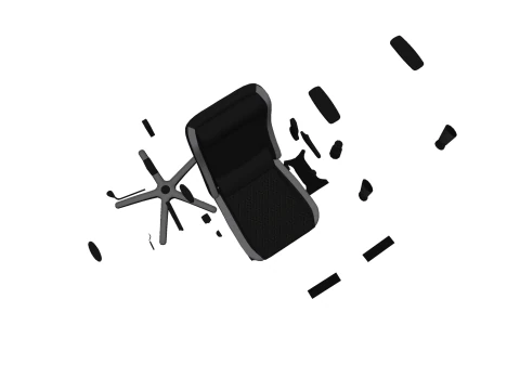 STOEL ZITTING KANTOORMEUBILAIR THUISGAMER EEN HUIS TAFEL COMPUTER 3D Model