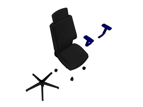 SEDIA SEDILE MOBILI PER UFFICIO CASA GAMER C HOUSE TAVOLO COMPUTER Modello 3D