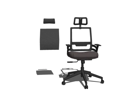 SEDIA SEDILE MOBILI DA UFFICIO CASA D GAMER CASA DA TAVOLO COMPUTER Modello 3D