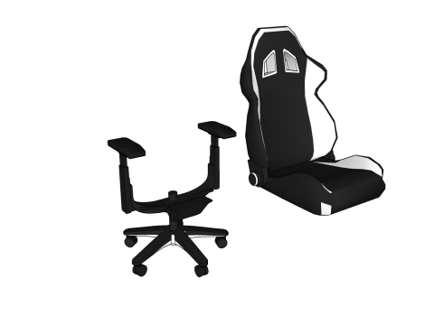 CHAIR SEAT OFFICE FURNITURE HOME H GAMER HOUSE TABLE COMPUTER 3D Модель