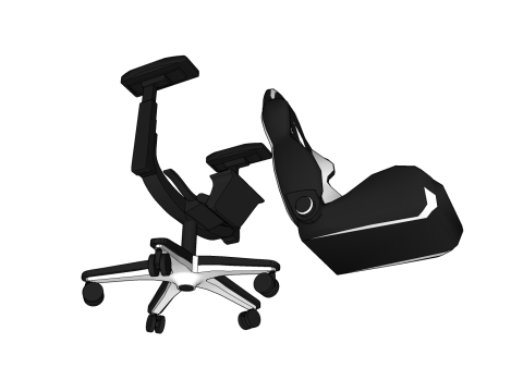 CHAIR SEAT OFFICE FURNITURE HOME H GAMER HOUSE TABLE COMPUTER 3D Модель