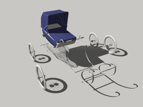 CHILDRENS BABY CARRIER WHEELS CHAIR SEAT OFFICE FURNITURE HOME GAMER HOUSE TABLE 14 COMPUTER PRESCH 3D Model