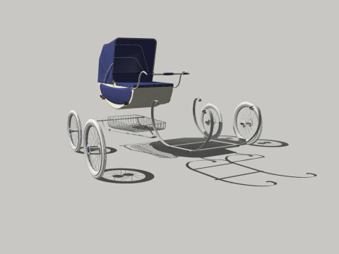 CHILDRENS BABY CARRIER WHEELS CHAIR SEAT OFFICE FURNITURE HOME GAMER HOUSE TABLE 14 COMPUTER PRESCH 3D Model