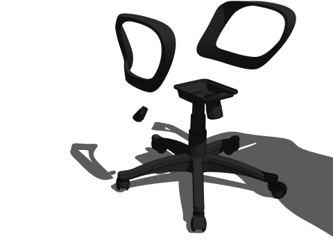 CHAIR SEAT OFFICE FURNITURE HOME GAMER L HOUSE TABLE COMPUTER Modello 3D