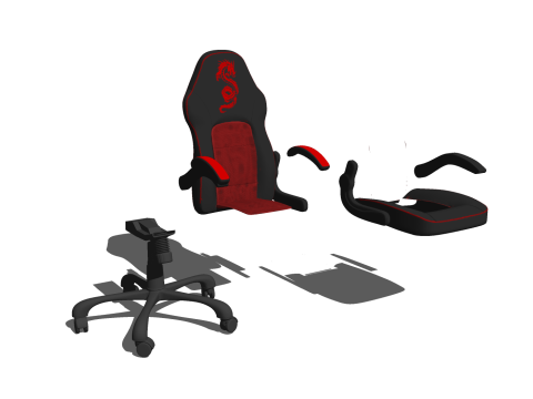 CHAIR SEAT OFFICE FURNITURE HOME N GAMER HOUSE TABLE COMPUTER 3D Model