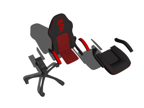 CHAIR SEAT OFFICE FURNITURE HOME N GAMER HOUSE TABLE COMPUTER 3D Model