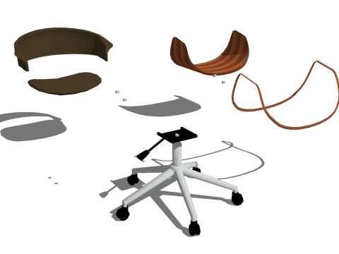 CHAIR SEAT OFFICE FURNITURE HOME R GAMER HOUSE TABLE COMPUTER 3D Модель