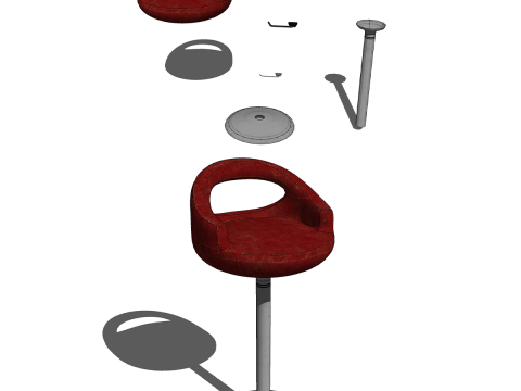 CHAIR SEAT OFFICE FURNITURE HOME RR GAMER HOUSE TABLE COMPUTER Modello 3D