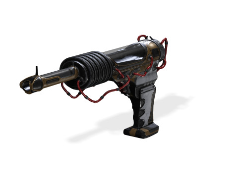 ALIEN BLASTER SPACE SCIFI SHIP WEAPON ROBOT GALAXY STAR WARS JEDI METAL RIFLE 3D 模型