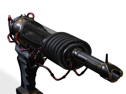 ALIEN BLASTER SPACE SCIFI SHIP WEAPON ROBOT GALAXY STAR WARS JEDI METAL RIFLE Modelo 3D