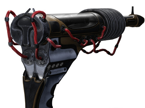 ALIEN BLASTER SPACE SCIFI SHIP WEAPON ROBOT GALAXY STAR WARS JEDI METAL RIFLE Modelo 3D