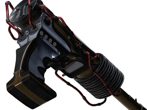 ALIEN BLASTER SPACE SCIFI SHIP WEAPON ROBOT GALAXY STAR WARS JEDI METAL RIFLE Modelo 3D
