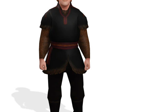 KRISTOFF FROZEN RIGGED STL OBJ FBX FROZEN FANTASY CASTLE MEDIEVAL TIMER BOY MAN 3D Model