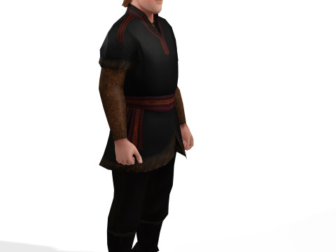 KRISTOFF FROZEN RIGGED STL OBJ FBX FROZEN FANTASY CASTLE MEDIEVAL TIMER BOY MAN Modelo 3D