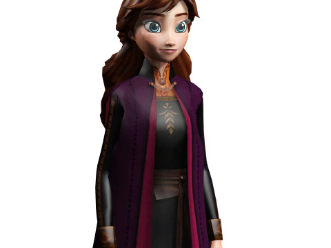 ANNA KRISTOFF FROZEN RIGGED STL OBJ FBX FROZEN FANTASY ZAMEK CZASY ŚREDNIOWIECZA ANNA Model 3D