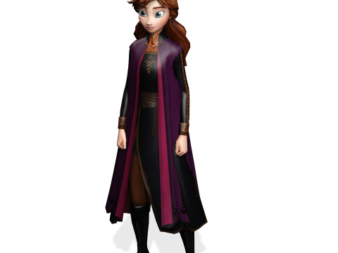 ANNA KRISTOFF FROZEN RIGGED STL OBJ FBX FROZEN FANTASY CASTLE MEDIEVAL TIMES ANNA Modelo 3D