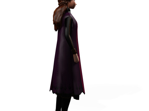 ANNA KRISTOFF FROZEN RIGGED STL OBJ FBX FROZEN FANTASY CASTLE MEDIEVAL TIMES ANNA Modelo 3D