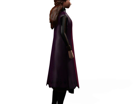 ANNA KRISTOFF FROZEN RIGGED STL OBJ FBX FROZEN FANTASY CASTLE MEDIEVAL TIMES ANNA 3D Model