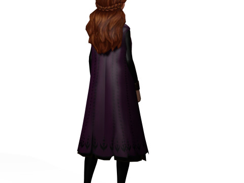 ANNA KRISTOFF FROZEN RIGGED STL OBJ FBX FROZEN FANTASY CASTLE MEDIEVAL TIMES ANNA Modelo 3D