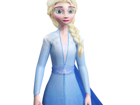 ELSA FROZEN RIGGED STL OBJ FBX FROZEN FANTASY CASTLE MEDIEVAL TIMES ELSA ANNA DISNEY NISNEYLAND 3D Model