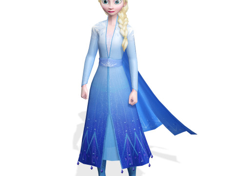 ELSA FROZEN RIGGED STL OBJ FBX FROZEN FANTASY CASTLE MEDIEVAL TIMES ELSA ANNA DISNEY NISNEYLAND Modèle 3D