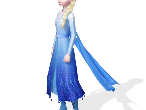 ELSA FROZEN RIGGED STL OBJ FBX FROZEN FANTASY CASTLE MEDIEVAL TIMES ELSA ANNA DISNEY NISNEYLAND Modèle 3D