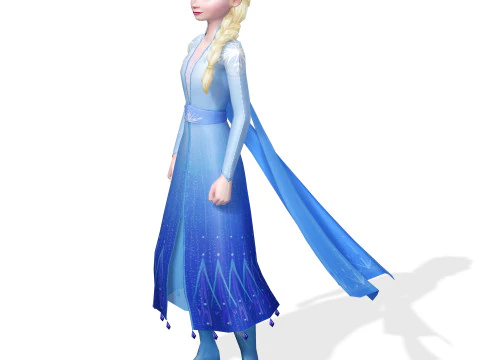 ELSA FROZEN RIGGED STL OBJ FBX FROZEN FANTASY CASTLE MEDIEVAL TIMES ELSA ANNA DISNEY NISNEYLAND 3D Model