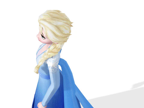 ELSA FROZEN RIGGED STL OBJ FBX FROZEN FANTASY CASTLE MEDIEVAL TIMES ELSA ANNA DISNEY NISNEYLAND 3D Model