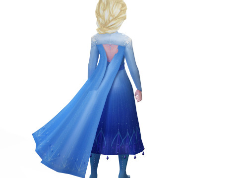 ELSA FROZEN RIGGED STL OBJ FBX FROZEN FANTASY CASTLE MEDIEVAL TIMES ELSA ANNA DISNEY NISNEYLAND Modèle 3D