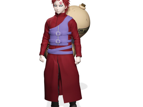 GAARA NARUTO SHIPPUDEN NARUTO POKMON NINJA WARRIOR FREE DOWNLOAD 3D MODEL FBX OBJ 3D Модель