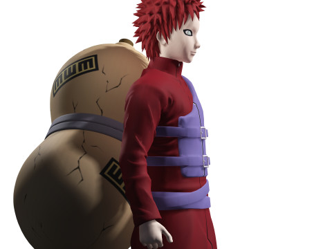 GAARA NARUTO SHIPPUDEN NARUTO POKMON NINJA WARRIOR FREE DOWNLOAD 3D MODEL FBX OBJ Modello 3D